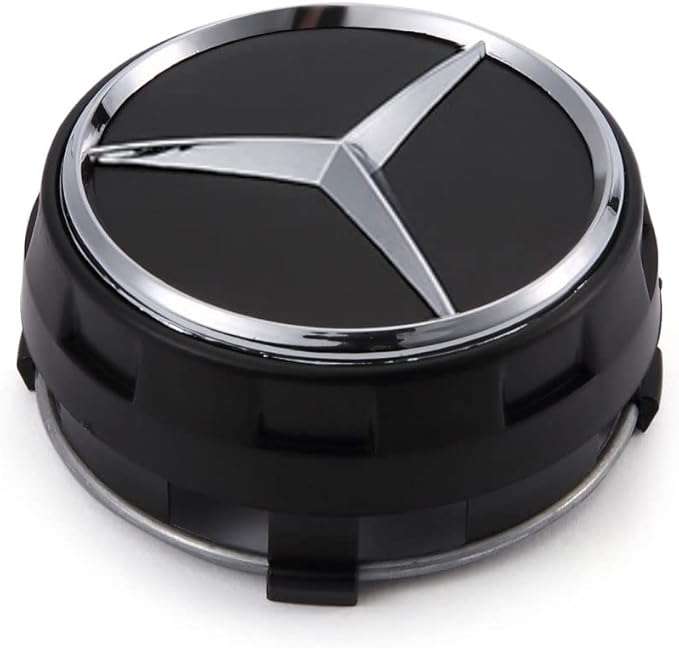 MERCEDES BENZ pop out centre caps-75mm- 4pk Black