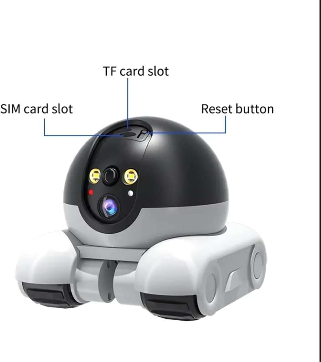 Robot Camera on Wheels 1080P Dual Lens,Indoor Movable Security Camera with 2-Way Talk,Blinky Bot wit