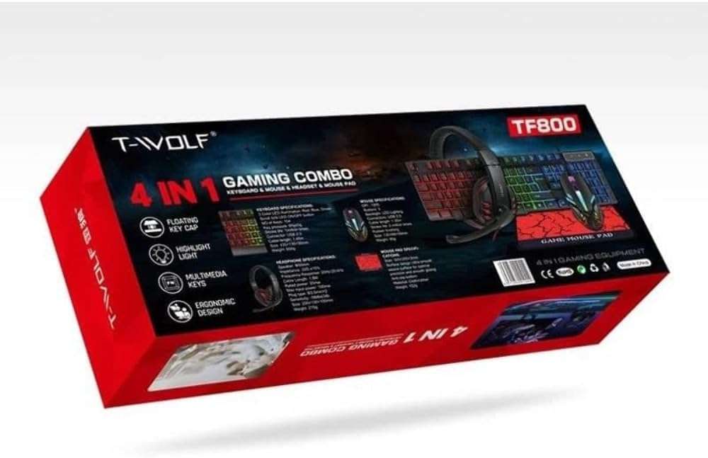 T-WOLF TF800 Wired Combo 4in1 PC Gaming Set