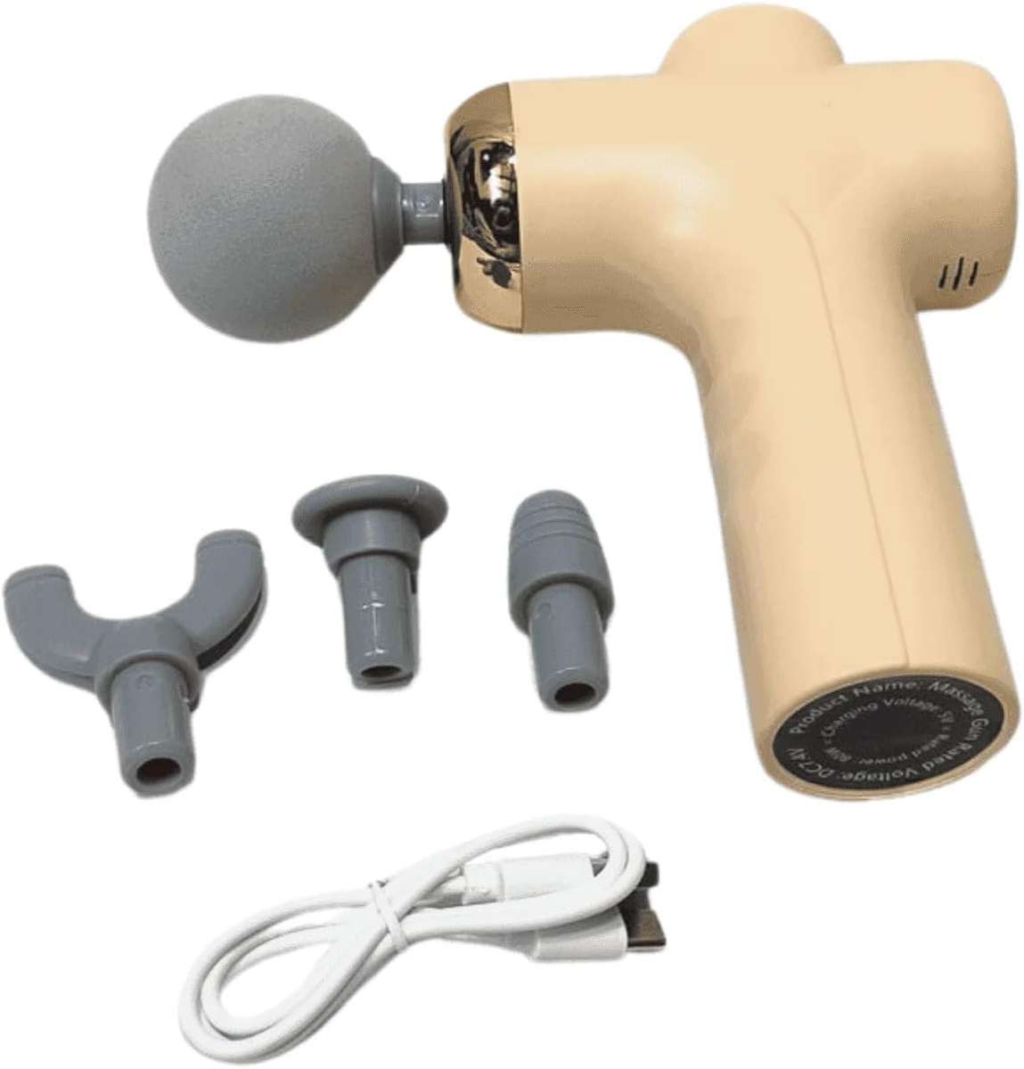 PROFESSIONAL FASCIAL GUN MASSAGER HANDHELD ELECTRIC MASSAGE GUN WITH MULTIPLE ATTACHMENTS - YELLOW