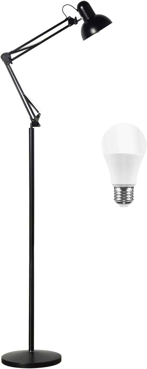 Swing Arm Standing Reading Lamp with Metal Base Modern Design Studying Light lamp