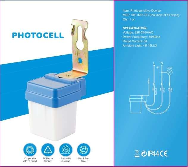 [TWIN PACK 2 PCS ] Day Night Auto Control Switch Day-light Switch 220V 10A Photo Controls Photocell