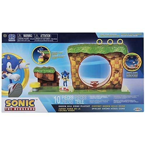 Sonic The Hedgehog Green Hill Zone Playset with 2.5" Sonic Action Figure...