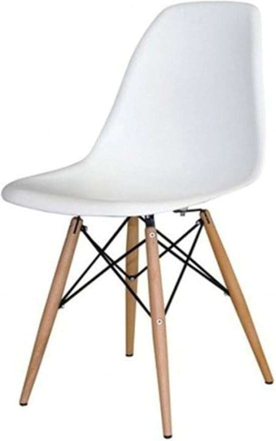 Modern Wooden Leg Chair (White)