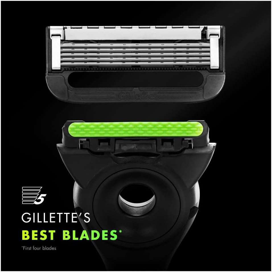 Gillette Labs Men`s Razor + 5 Razor Blades, with Exfoliating Bar Black & Gold Edition
