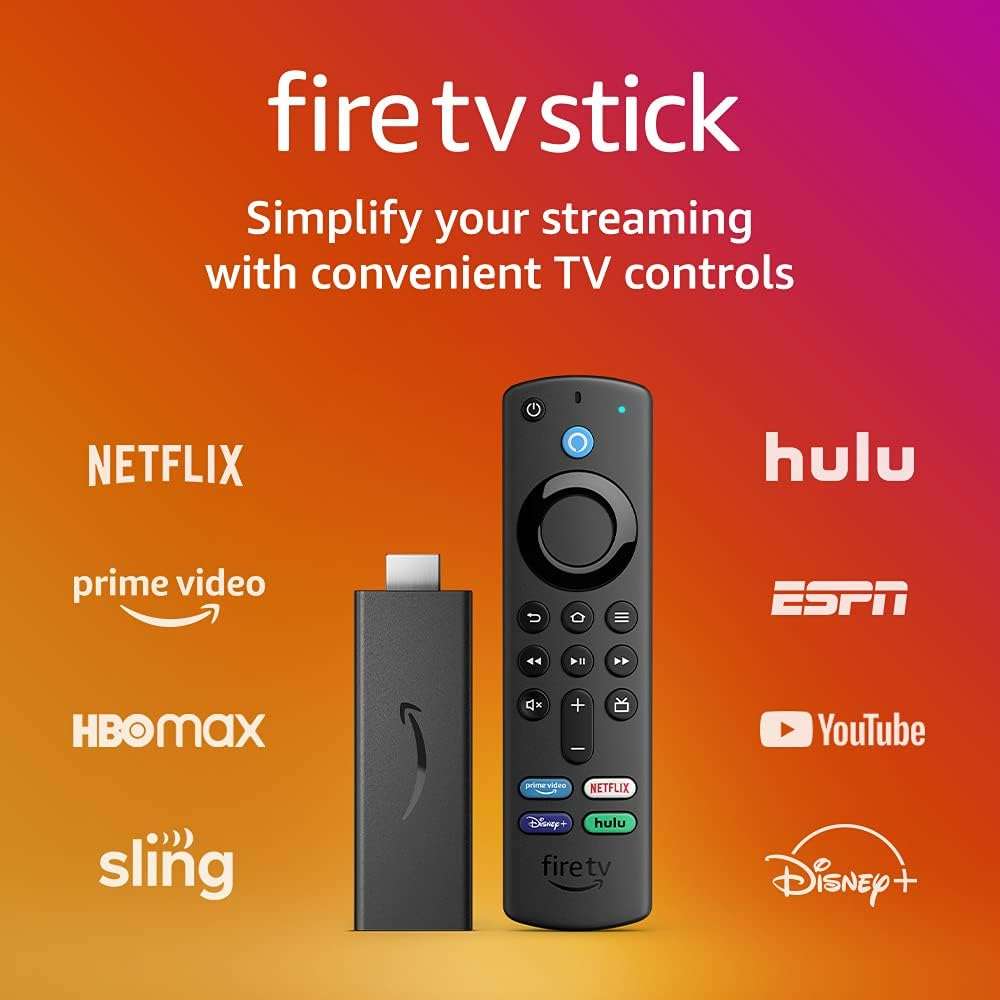 Fire TV Stick with Alexa Voice Remote (includes TV controls), HD streaming device