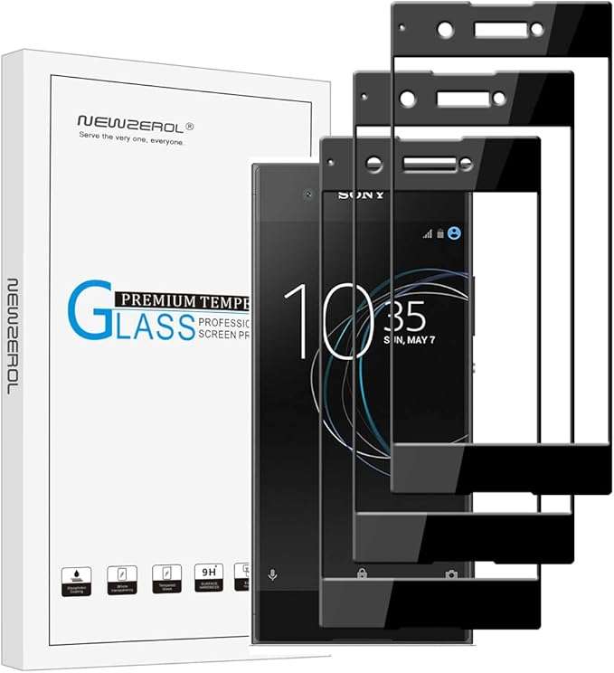 NEWZEROL [3 Pack] for Sony Xperia XA1 Screen Protector [Full Coverage] Tempered Glass High Definitio