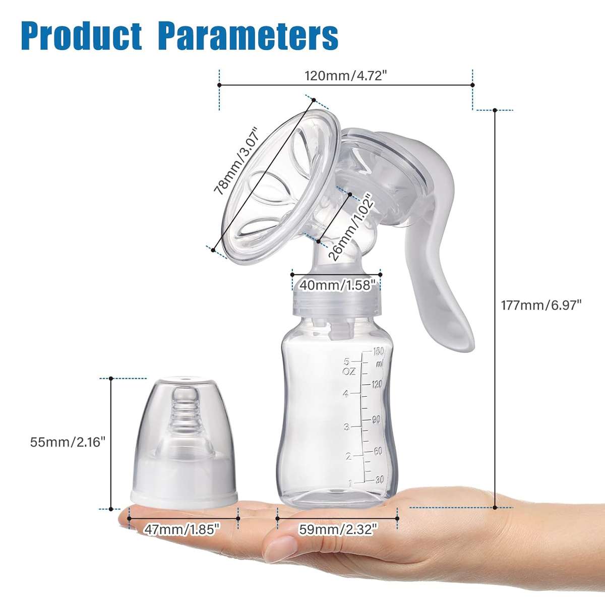 Manual massage breast pump