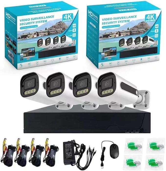 4K 4MP CCTV Kit  4-Channel DVR Security System with 4 Outdoor Cameras