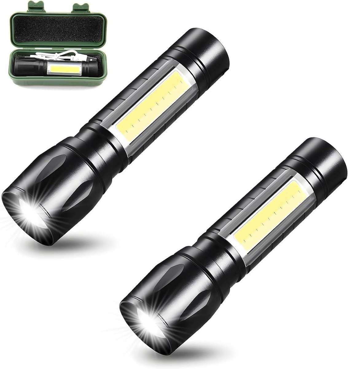 Rechargeable Small LED Torch, Adjustable Focus with 3 Lighting Modes