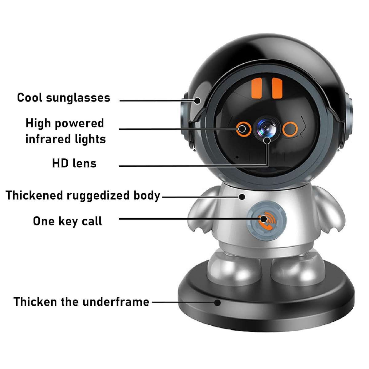 WiFi Robot Camera, 1080P Detection Camera, 6X Zoom Security Camera for iOS, 24 Hour Security Guard.