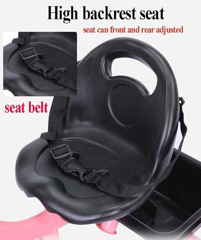 Red Kids Trike Bike With Parent Steering Push Handle