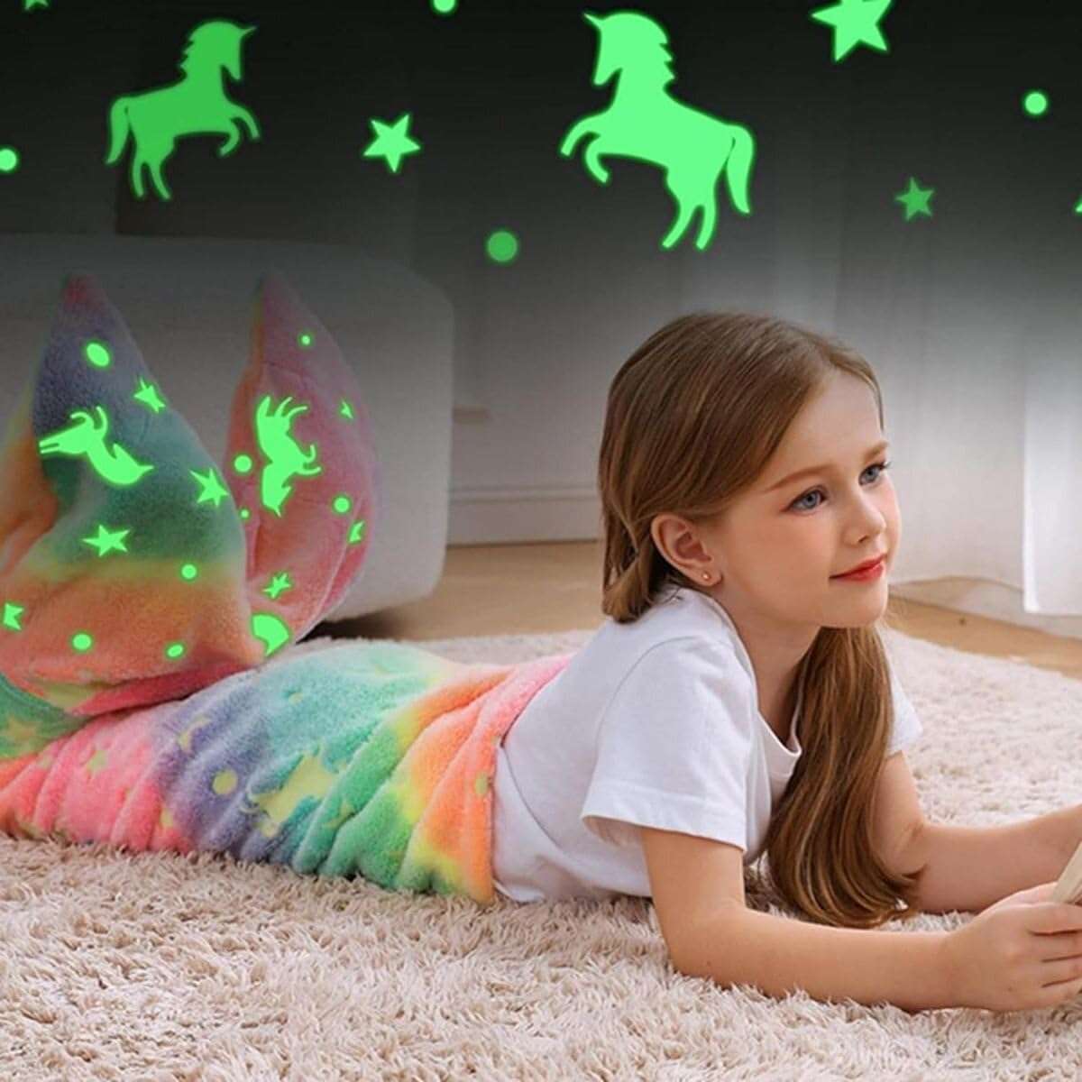 Children`s Mermaid Tail Soft Blanket Sleeping Bag - Mixed Colors