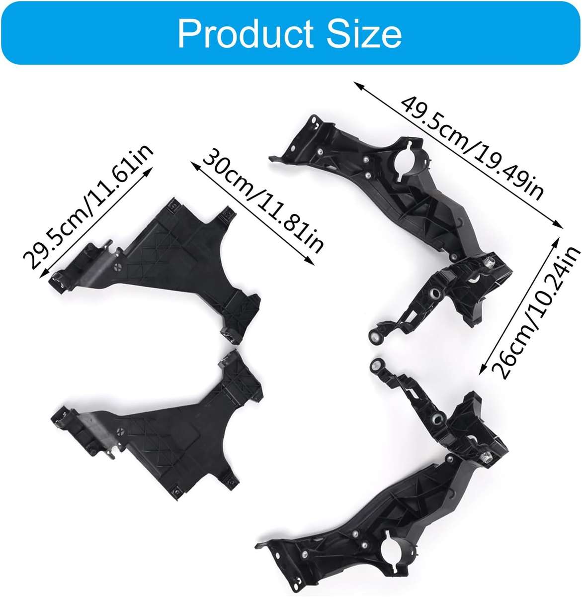 Front Headlight Mount Guide Support Bracket Set for 2012-2016 Replace 8T0941453B 8T0941454B 8T080560