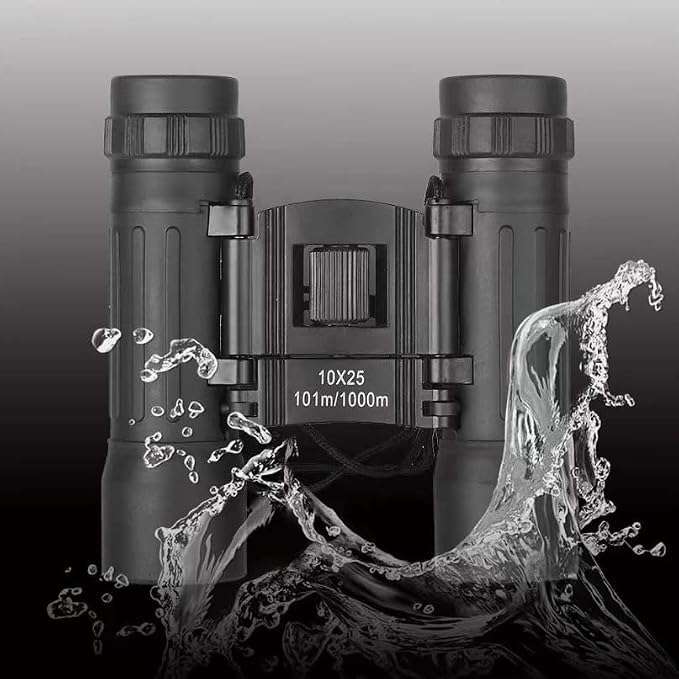 10x25 Folding Compact Binoculars with FMC Lens, 101m/1000m