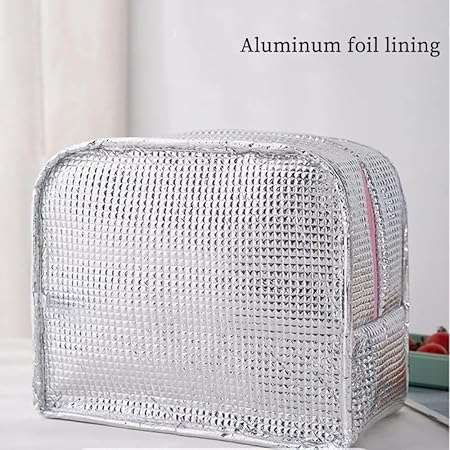 Thermal Foil Insulated Square Lunch Cooler Bag -With Strap