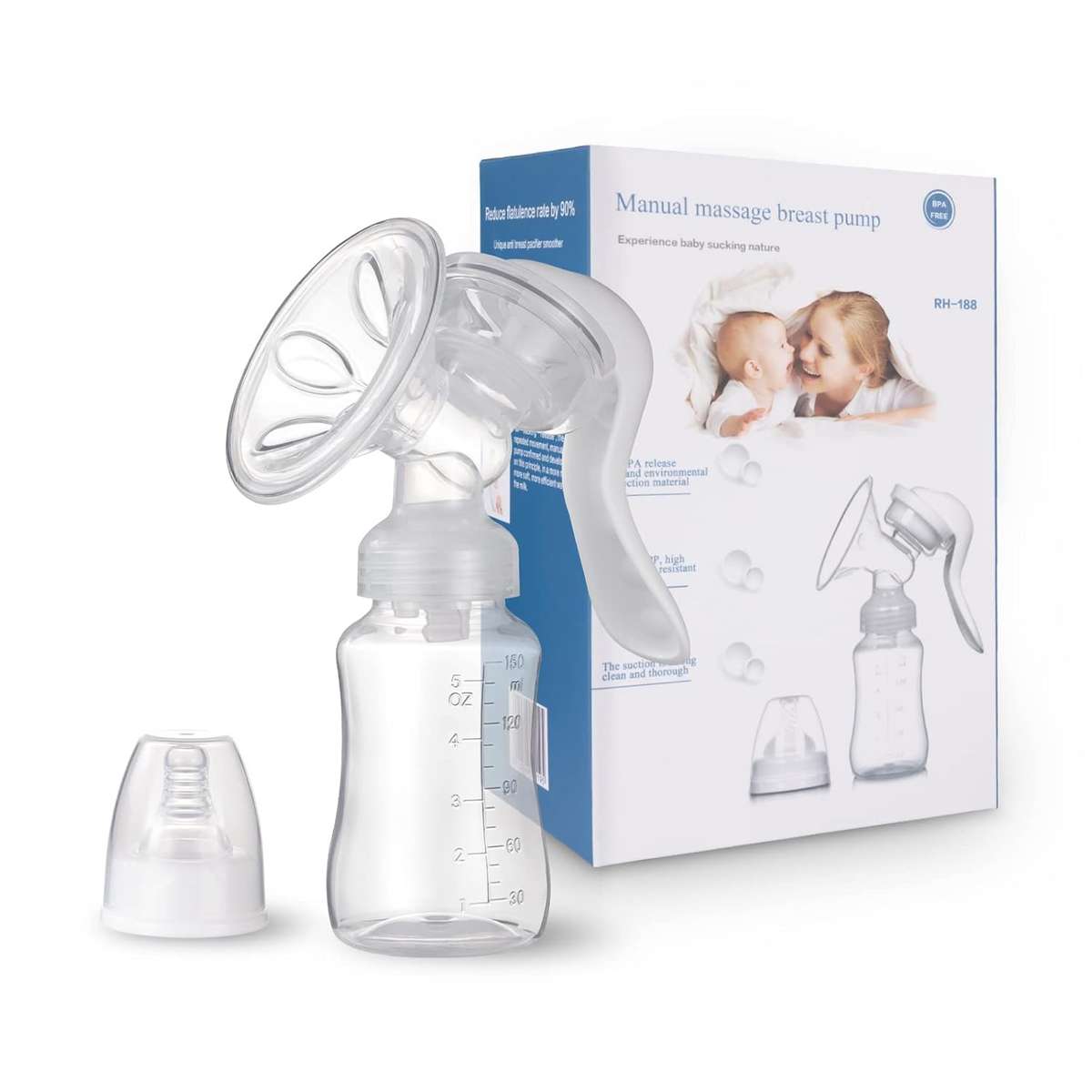 Manual massage breast pump