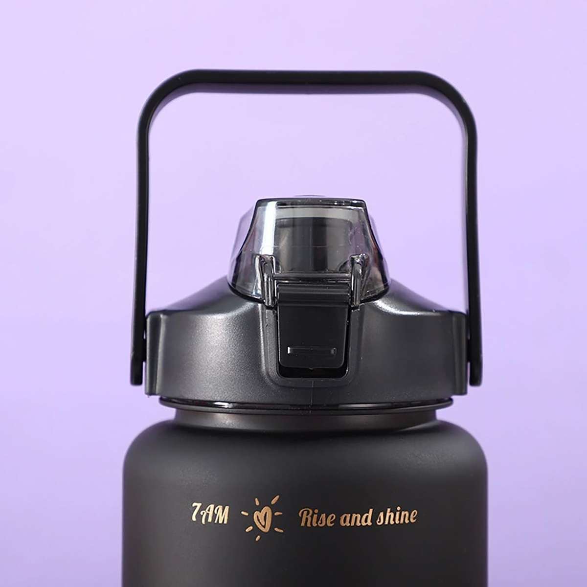3Pcs Black Motivational Water Bottles with Time Marker, Leak-Proof Plastic Bottles