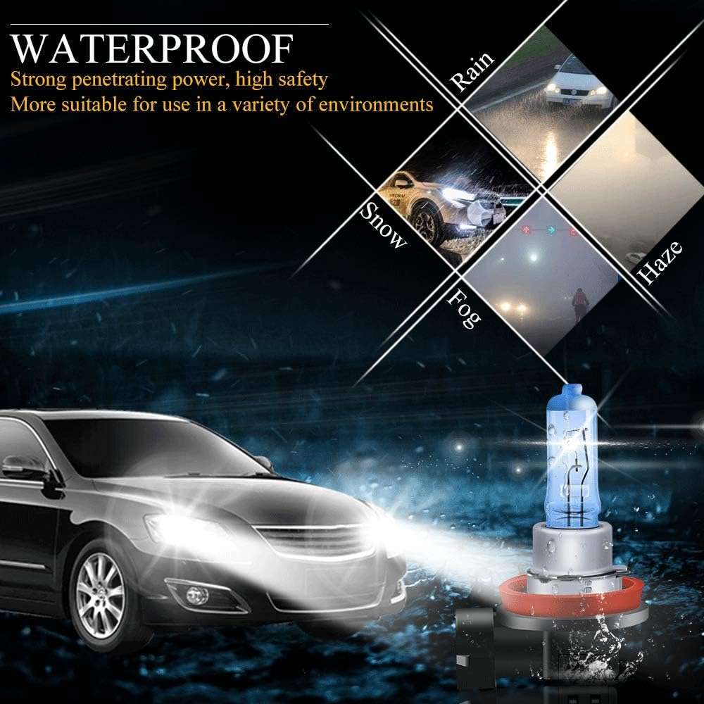 35W H8 Super Bright Xenon White 5000K 12V Halogen Headlight Bulbs