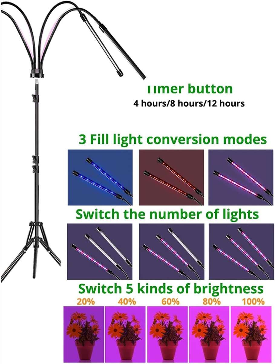LED remote control reverse  folding plant light
