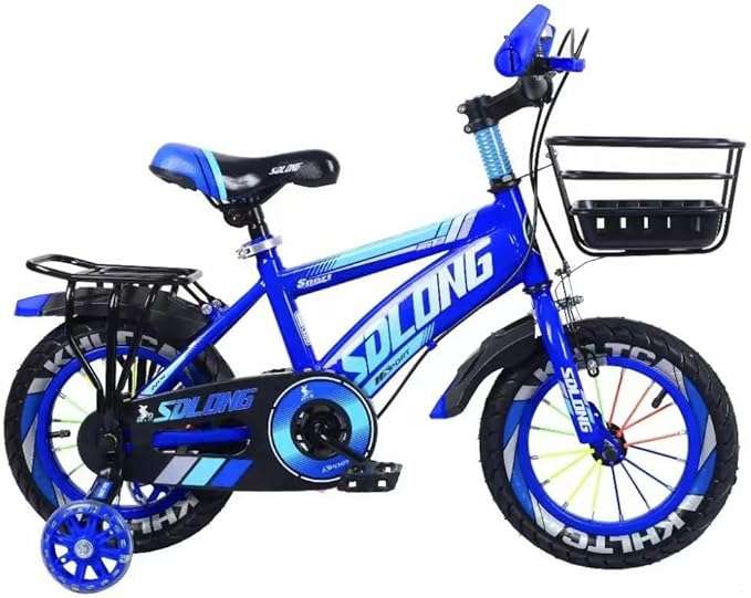 Kids Bicycle with Training Wheels and Front Basket