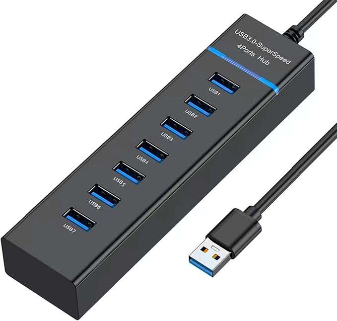 USB Hub 3.0, VIENON 7-Port USB Data Hub Splitter for Laptop, PC, MacBook, Mac Pro, Mac Mini, iMac