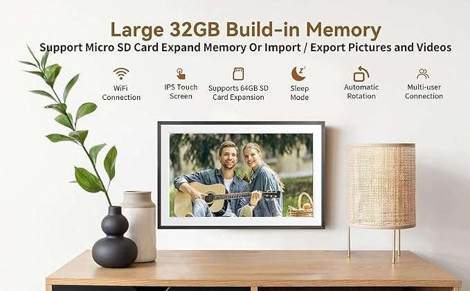 BezosMax 15.6 Inch WiFi Digital Picture Frame