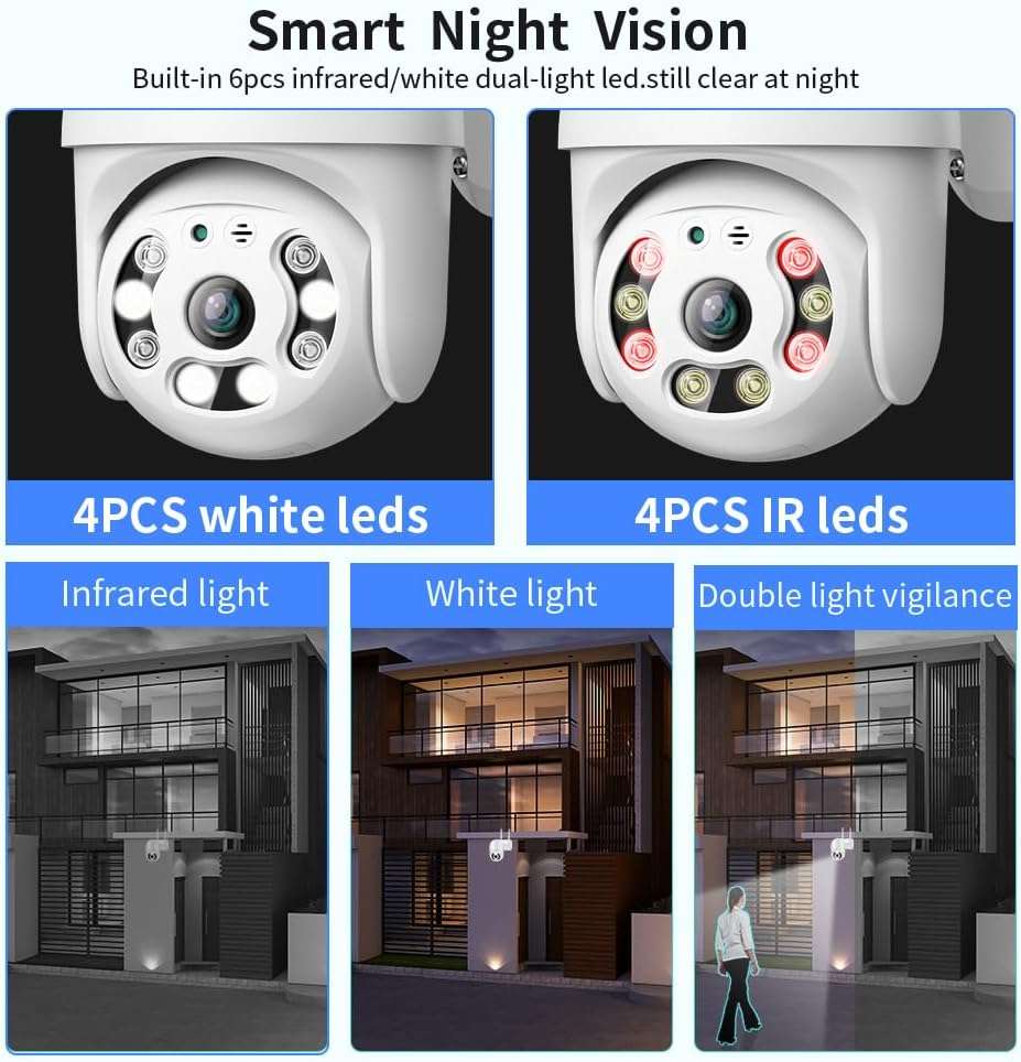 Wireless Security Camera Outdoor WiFi, Siren Alarm Spotlight Outdoor Camera Wireless Battery Powered
