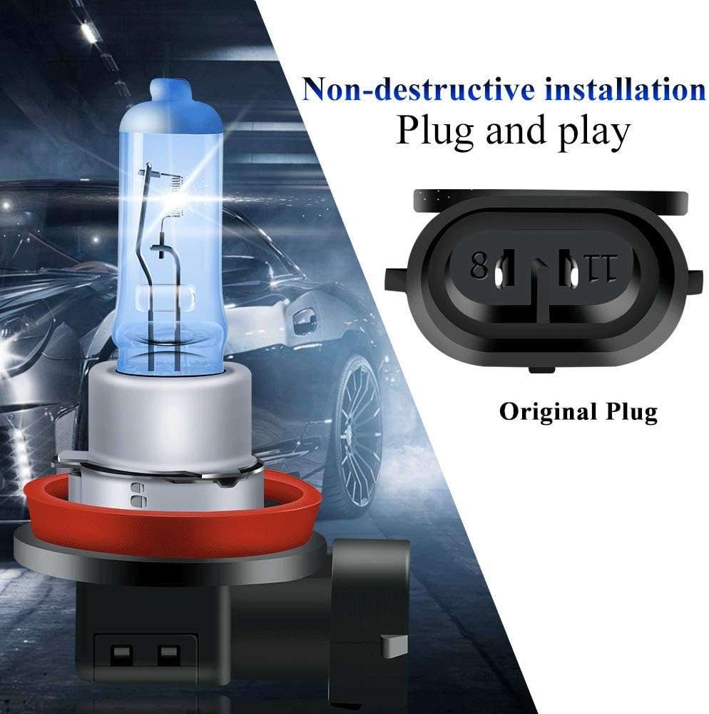 35W H8 Super Bright Xenon White 5000K 12V Halogen Headlight Bulbs