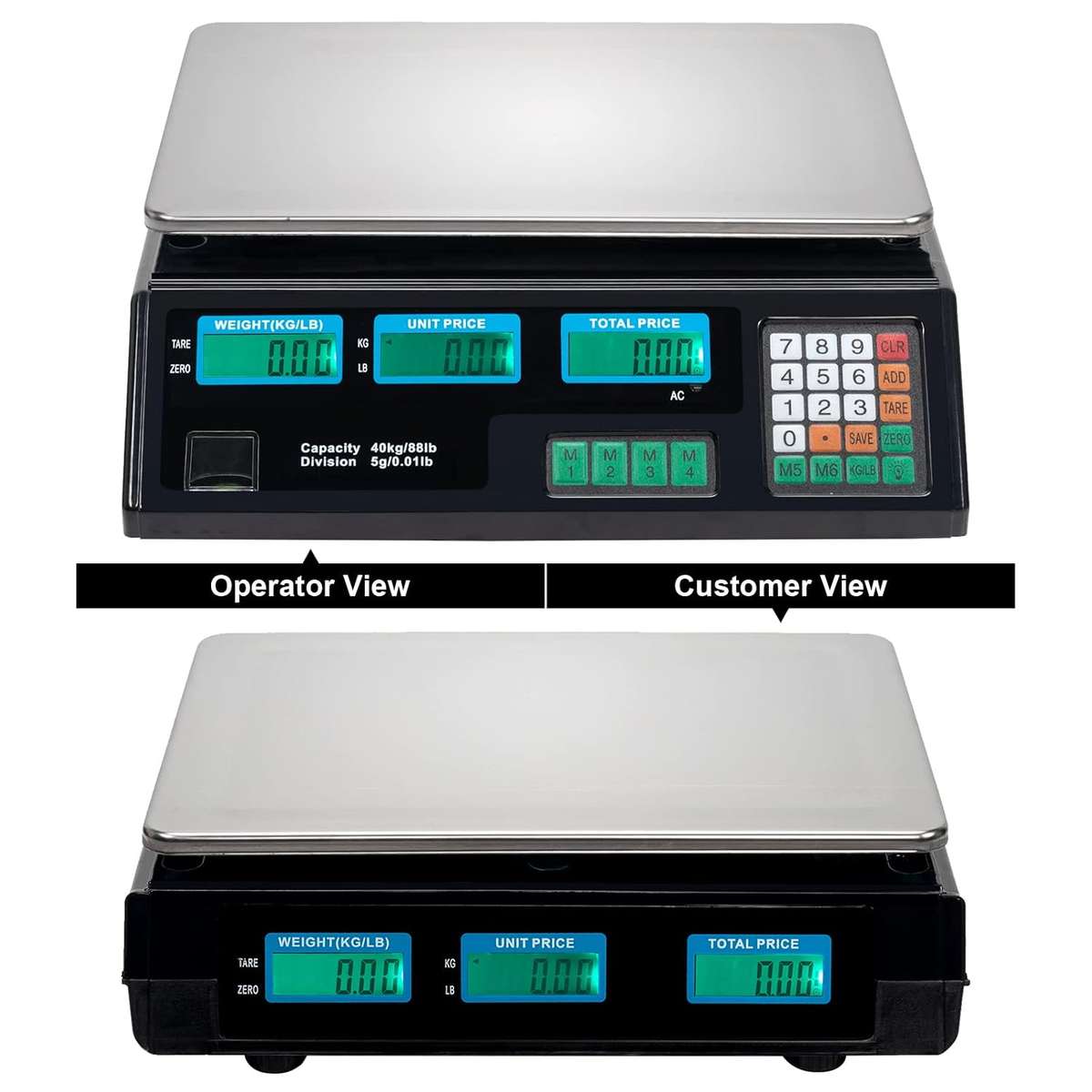 40kg Digital Price Computing Scale with LED Display, Commercial Electronic Weighing Scale