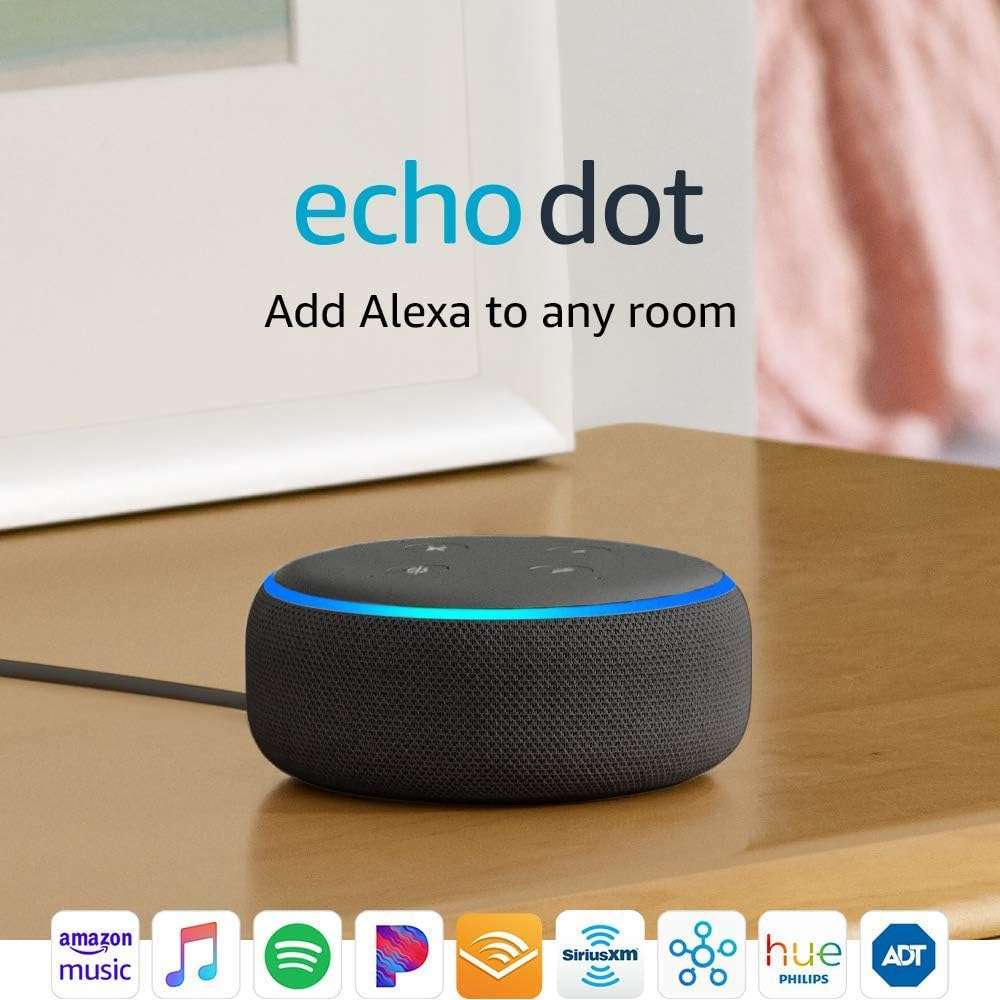 Amazon Refurbished: Echo Dot (3rd Gen) - Smart Speaker with Alexa - Charcoal