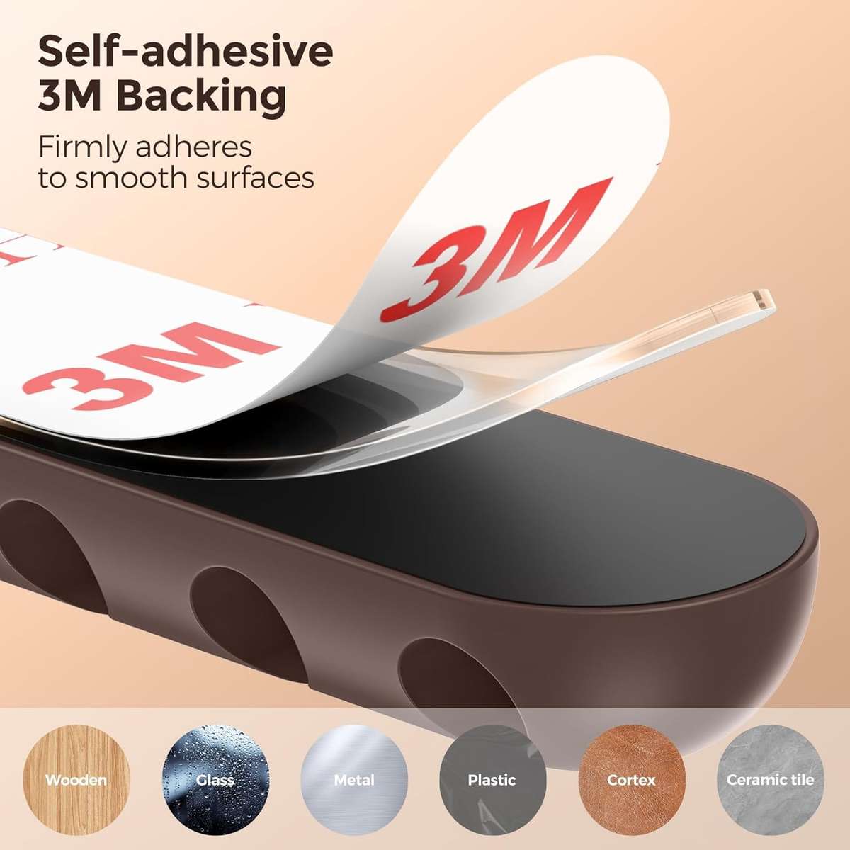 UNBREAKcable Cable Holder Clips, 5 Pack Cord Organizer for Desk, Silicone Adjustable Cord Clip, Adh