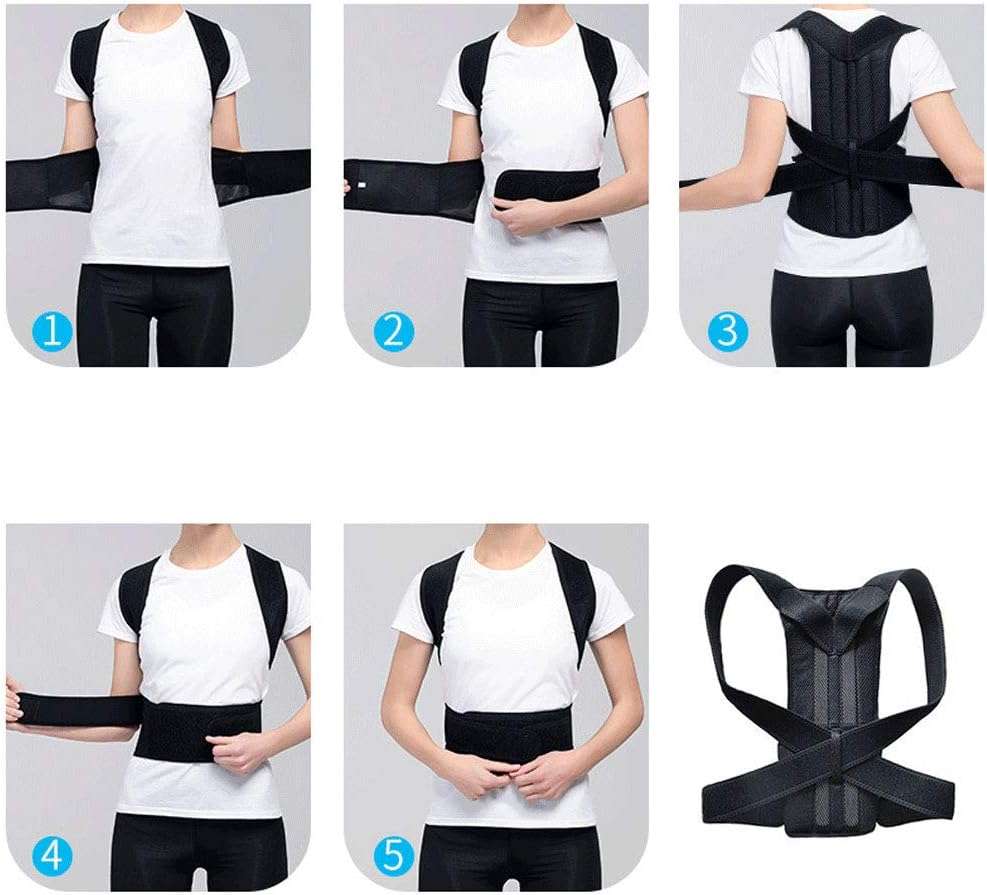 Back Brace Posture Corrector - Back Support Belt with Fully Adjustable Straps  [ SIZE LARGE ]