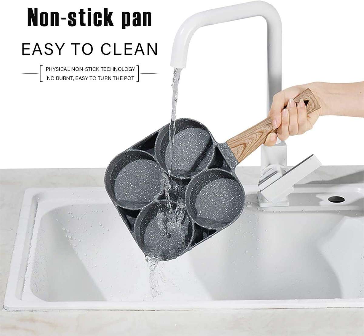 Aluminum 2/4-Hole Crepe Non-Stick Frying Pan
