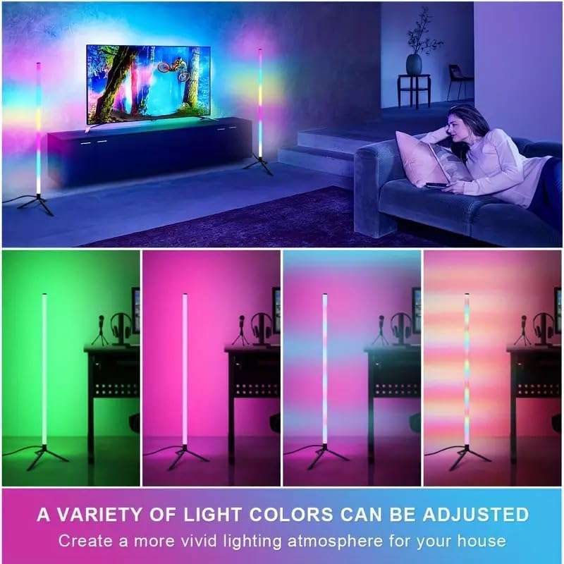 RGB LED Floor Lamp, Color Changing Corner Light, Gaming Room Decoration