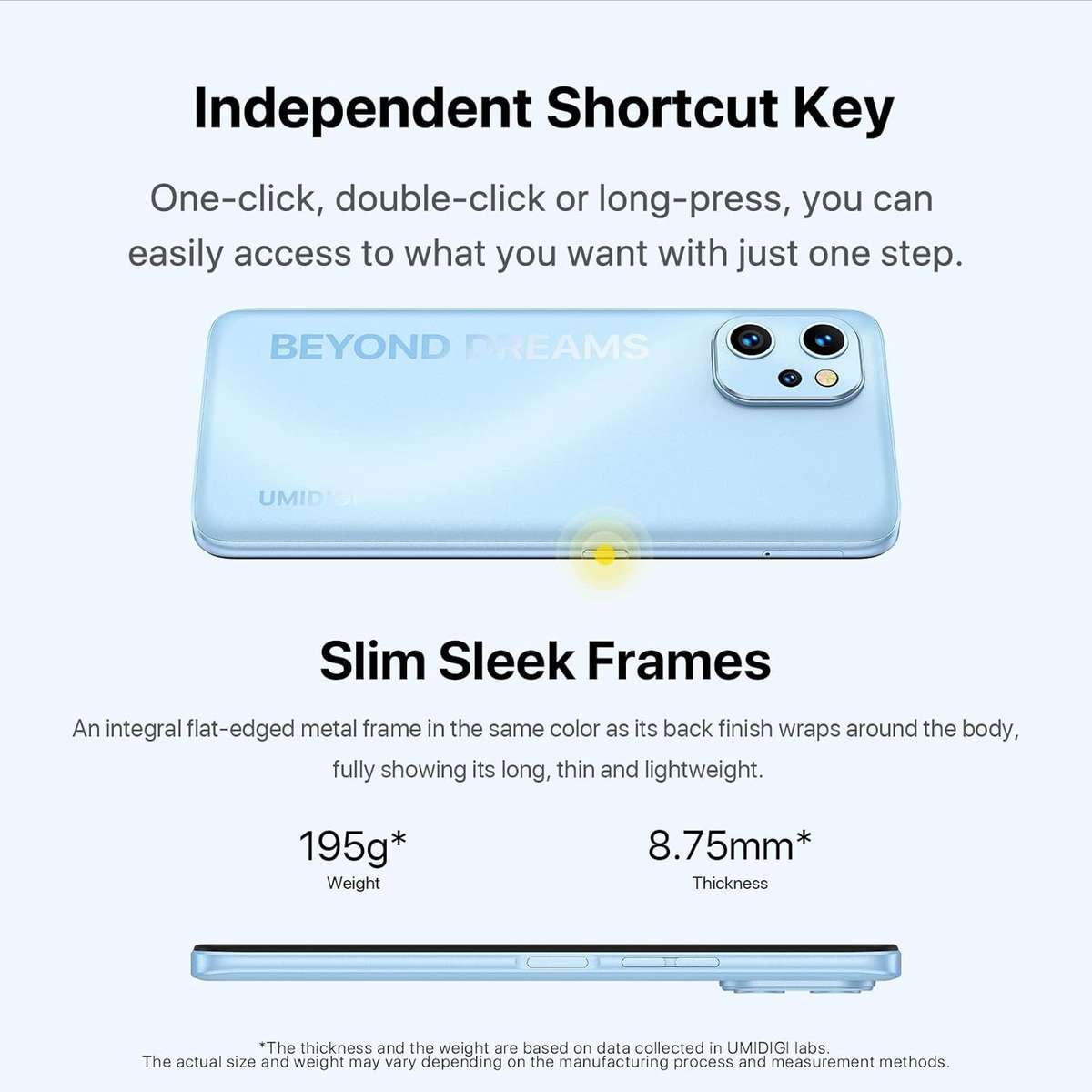 UMIDIGI F3 (8GB+128GB) Unlocked Cell Phone, NFC, Android11, 6.7inch HD Full Screen, 5150mAh Battery