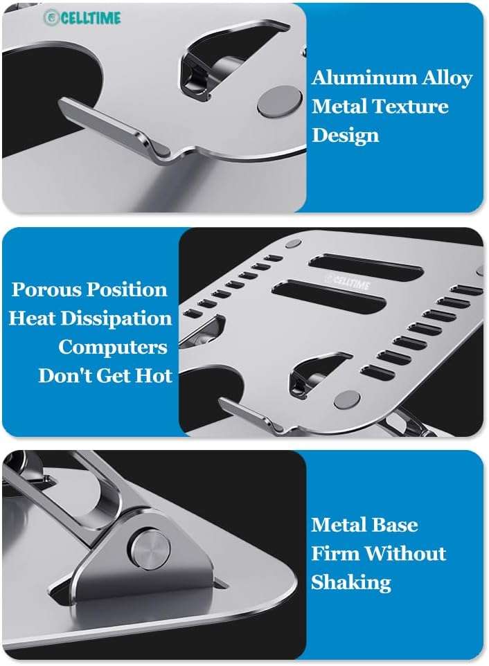 CellTime Ergonomic Height Angle Adjustable Cool Portable Laptop Stand