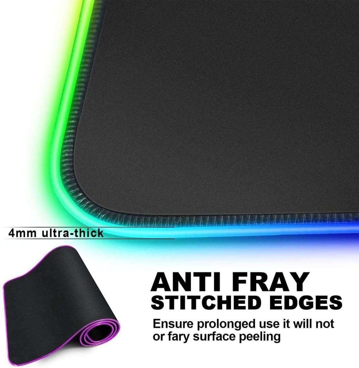 AOAS GAMING MOUSE PAD with AMBIENT RGB LIGHTING, WATERPROOF DESIGN - S4000