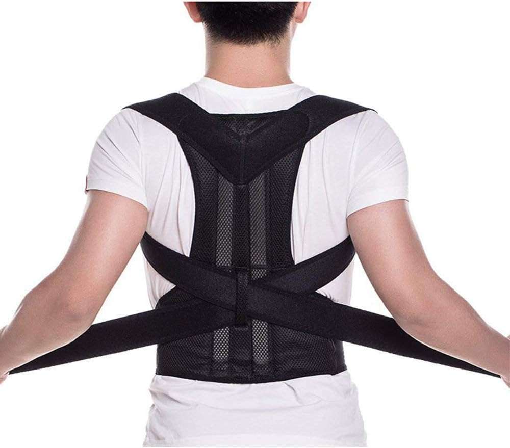 Back Brace Posture Corrector - Back Support Belt with Fully Adjustable Straps  [ SIZE LARGE ]