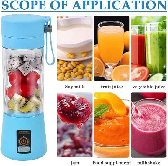 USB Rechargeable Mini Portable Electric Fruit Juicer Blender Smoothie Maker