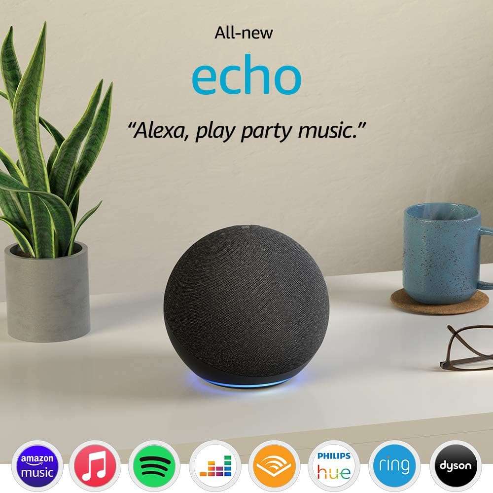 Amazon Echo (Gen 4) - Smart Home Assistant with Hub, feat. Alexa