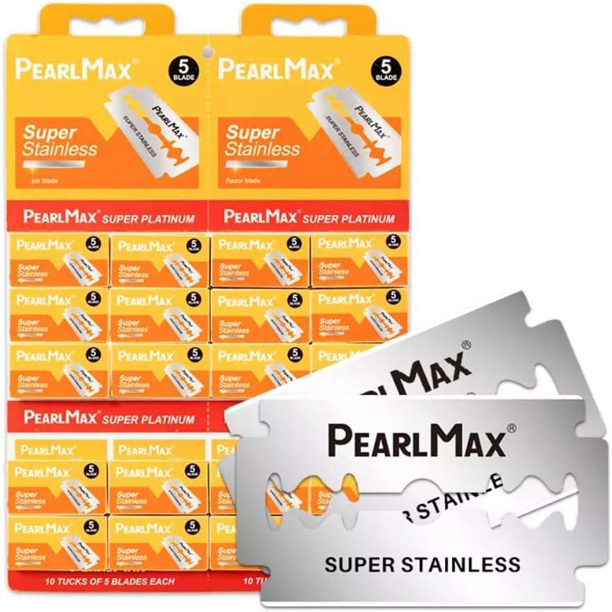 Super Stainless Razor Blades, Double Edge, 5 Blades Per Pack, 10 Tucks, Super Platinum Series