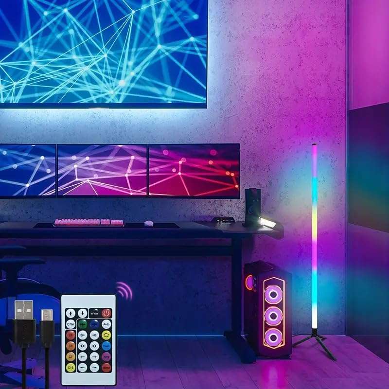 RGB LED Floor Lamp, Color Changing Corner Light, Gaming Room Decoration