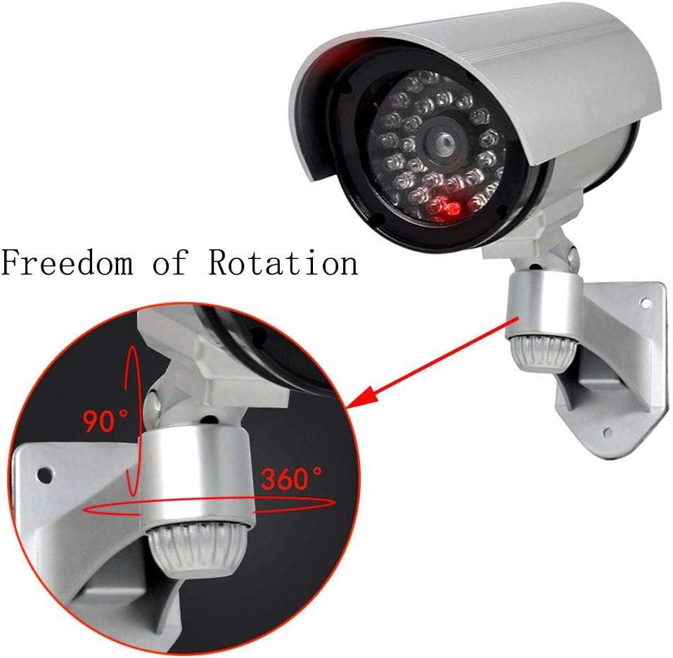 Fake Dummy Security CCTV Camera IR LED Outdoor Silver Surveillance