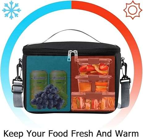 Thermal Foil Insulated Square Lunch Cooler Bag -With Strap