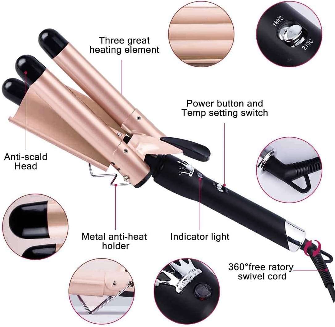 Professional 3 Barrel Curling Iron