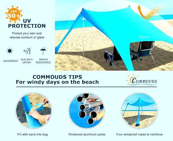 300 cm x 300 cm Stretch Tent for Beach and Picnics