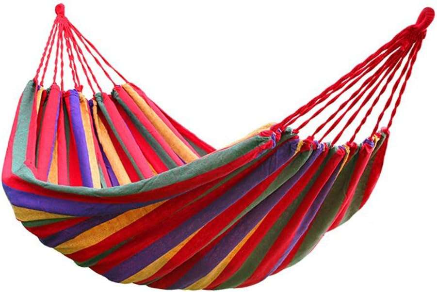 Portable Hammock Outdoor Hammock Travel Camping Swing Canvas Stripe