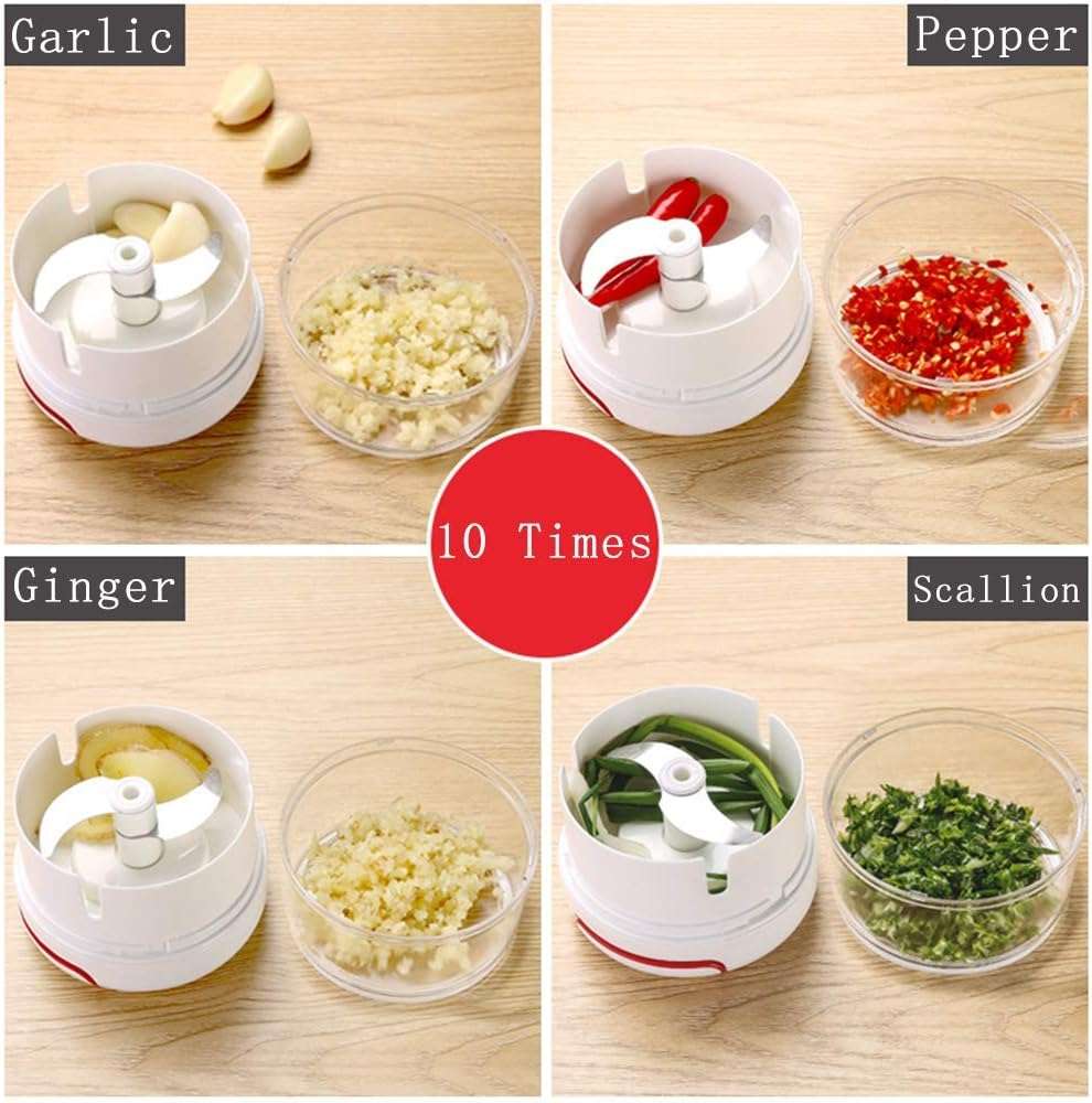 Manual Food Chopper - Mini Hand Pull Food Processor Mincer Garlic Vegetable