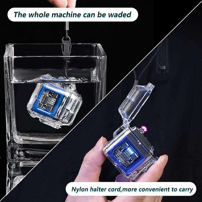 Flameless Plasma Electric Lighter Transparent Cool Windproof Lighter Rechargeable USB